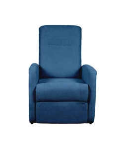 POLTRONA MASSAGGIANTE "SIENA" CON RECLINER ELETTRICO IN TESSUTO BLU, 75X93X105 CM
